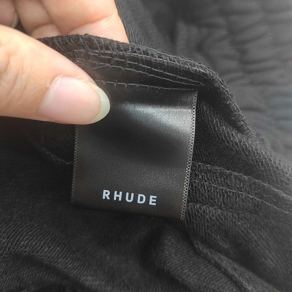 Rhude x Lamborghini Logo Emboiered Black Shorts - Picture 10 of 10